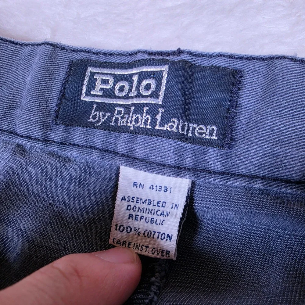 Polo Ralph Lauren Andrew Chino Mens 29/28 Blue Double Pleated Front Cttn Trouser